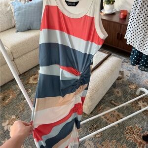 ChicMe Red and White Sleeveless Dress